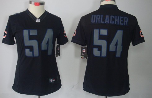 Nike Chicago Bears #54 Brian Urlacher Black Impact Limited Womens Jersey