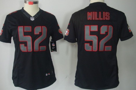 Nike San Francisco 49ers #52 Patrick Willis Black Impact Limited Womens Jersey