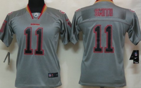 Nike San Francisco 49ers #11 Alex Smith Lights Out Gray Kids Jersey