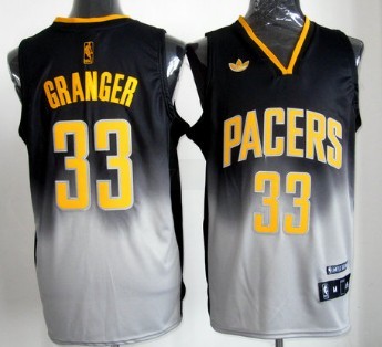 Indiana Pacers #33 Danny Granger Black/Gray Fadeaway Fashion Jersey