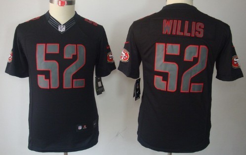 Nike San Francisco 49ers #52 Patrick Willis Black Impact Limited Kids Jersey