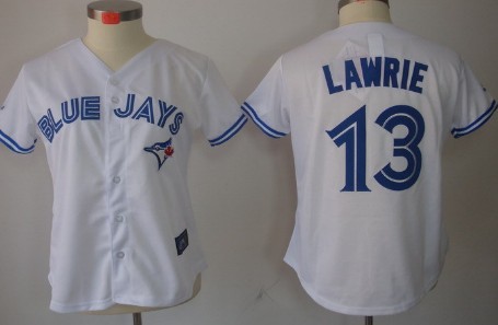 Toronto Blue Jays #13 Brett Lawrie White Womens Jersey