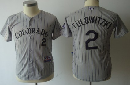 Colorado Rockies #2 Troy Tulowitzki Gray Kids Jersey