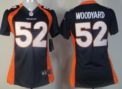 Nike Denver Broncos #52 Wesley Woodyard Blue Limited Womens Jersey