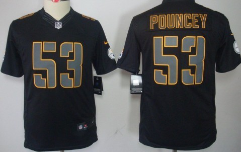 Nike Pittsburgh Steelers #53 Maurkice Pouncey Black Impact Limited Kids Jersey