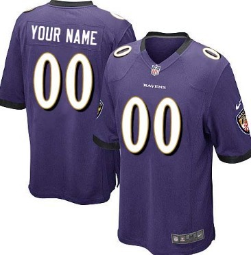 Men's Nike Baltimore Ravens Customized Purple Game Jersey