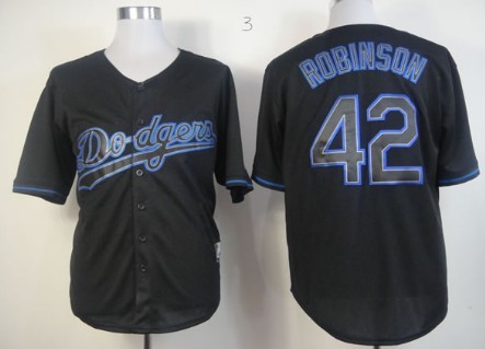 Los Angeles Dodgers #42 Jackie Robinson Black Fashion Jersey