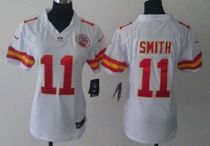Nike Kansas City Chiefs #11 Alex Smith White Game Womens Jersey