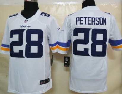 Nike Minnesota Vikings #28 Adrian Peterson 2013 White Limited Jersey