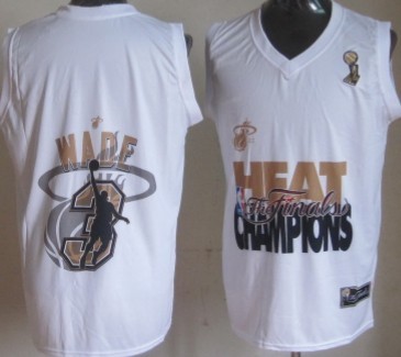 Miami Heat #3 Dwyane Wade 2013 NBA Champions White Fashion Jersey