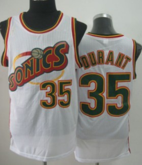 Seattle Supersonics #35 Kevin Durant 1995-96 White Swingman Jersey 