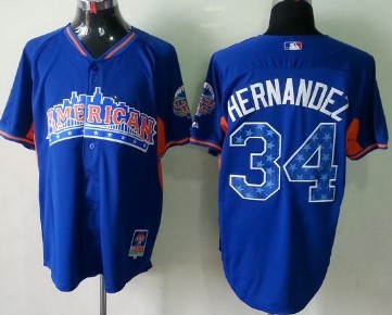 Seattle Mariners #34 Felix Hernandez 2013 All-Star Blue Jersey