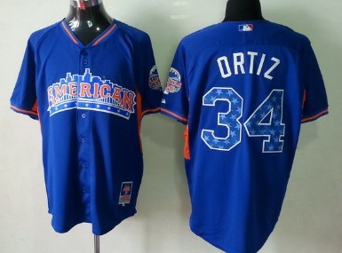Boston Red Sox #34 David Ortiz 2013 All-Star Blue Jersey