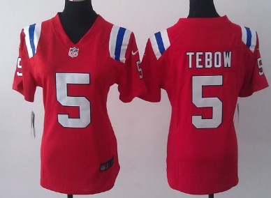 Nike New England Patriots #5 Tim Tebow Red Game Womens Jersey