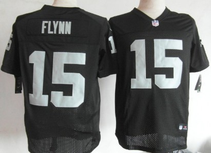 Nike Oakland Raiders #15 Matt Flynn Black Elite Jersey