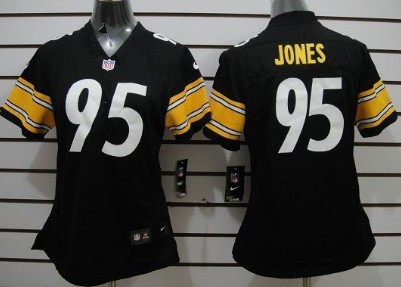 Nike Pittsburgh Steelers #95 Jarvis Jones Black Limited Womens Jersey