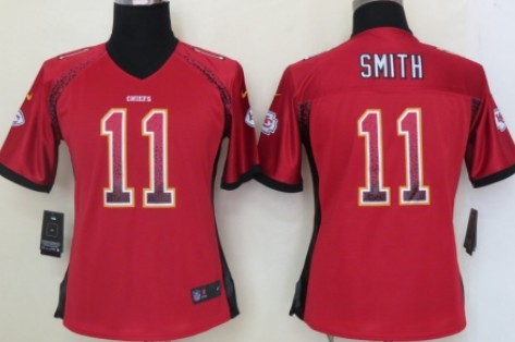 Nike Kansas City Chiefs #11 Alex Smith Drift Fashion Red Womens Jersey