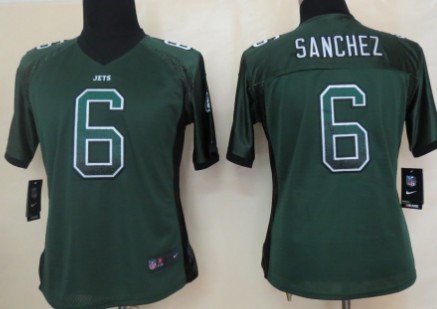Nike New York Jets #6 Mark Sanchez Drift Fashion Green Womens Jersey