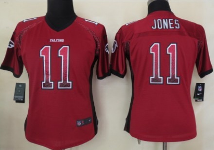 Nike Atlanta Falcons #11 Julio Jones Drift Fashion Red Womens Jersey