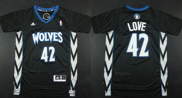 Minnesota Timberwolves #42 Kevin Love Revolution 30 Swingman 2014 Black Jersey
