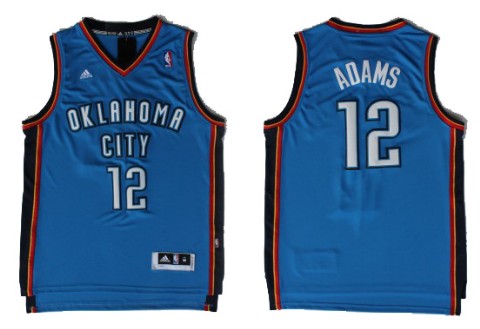 Oklahoma City Thunder #12 Steven Adams Revolution 30 Swingman Blue Jersey