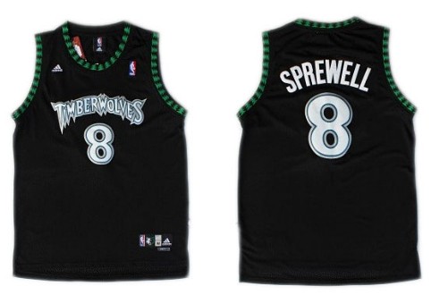 Minnesota Timberwolves #8 Latrell Sprewell Black Swingman Jersey