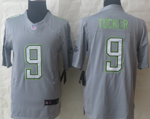 Nike Baltimore Ravens #9 Justin Tucker 2014 Pro Bowl Gray Jersey