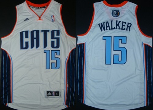 Charlotte Bobcats #15 Kemba Walker Revolution 30 Swingman White Jersey 
