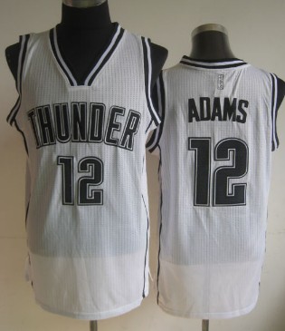Oklahoma City Thunder #12 Steven Adams White With Black Swingman Jersey