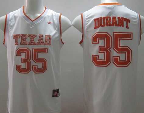 Texas Longhorns #35 Kevin Durant White College Basketball Jersey