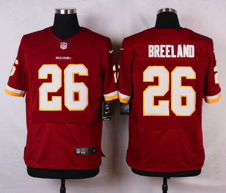 Men's Washington Redskins #26 Bashaud Breeland Burgundy Red Team Color NFL Nike Elite Jersey