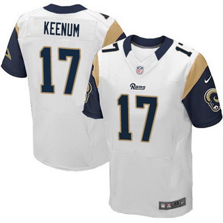 Men's St. Louis Rams #17 Case Keenum White Road NFL Nike Elite Jersey