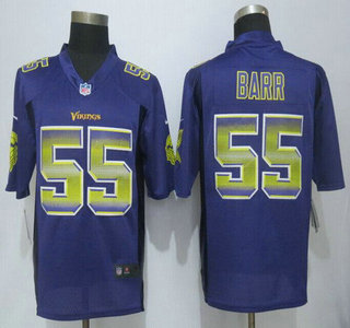 Minnesota Vikings #55 Anthony Barr Purple Strobe 2015 NFL Nike Fashion Jersey