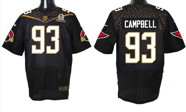 Men's Arizona Cardinals #93 Calais Campbell Black 2016 Pro Bowl Nike Elite Jersey