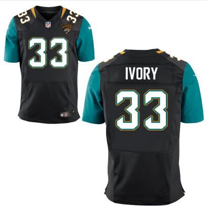 Men's Jacksonville Jaguars #33 Chris Ivory Black Team Color NFL Nike Elite Jersey