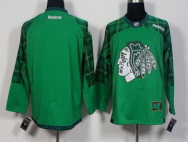 Men's Chicago Blackhawks Blank Green 2016 St. Patrick's Day Hockey Jersey