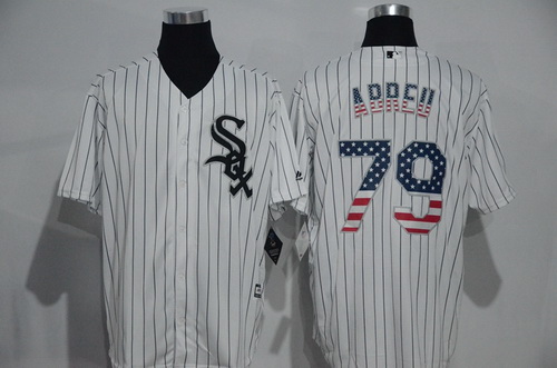 Men's Chicago White Sox #79 Jose Abreu White USA Flag Fashion MLB Baseball Jersey
