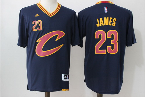 Men's Cleveland Cavaliers #23 LeBron James Revolution 30 Swingman 2016 New Navy Blue Short-Sleeved Jersey