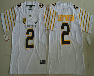 Men's Oregon Ducks 2016 Spring Game Mighty Oregon #2 Weebfoot 100th Rose Bowl Game White Elite Jersey