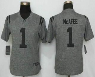Women's Indianapolis Colts #1 Pat McAfee Nike Gray Gridiron NFL Gray Limited Jersey