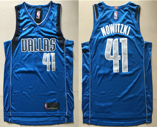 Men's Dallas Mavericks #41 Dirk Nowitzki New Blue 2017-2018 Nike Swingman Wish Stitched NBA Jersey