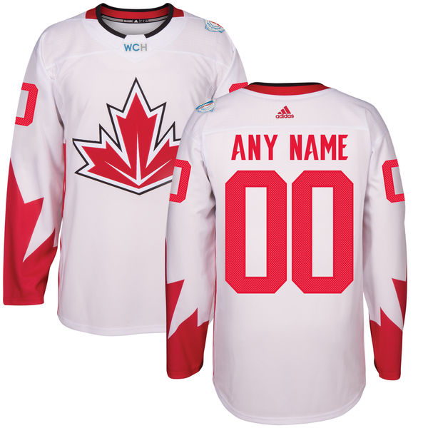 Men's Canada Hockey adidas White World Cup of Hockey 2016 Premier Custom Jersey