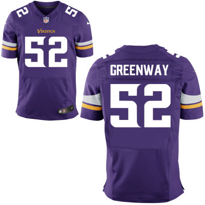 Size 60 4XL Chad Greenway Minnesota Vikings #52 Purple Stitched Nike Elite Jersey