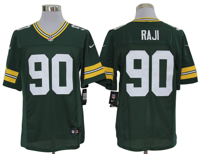 Size 60 4XL-B.J. Raji Green Bay Packers #90 Green Stitched Nike Elite NFL Jerseys
