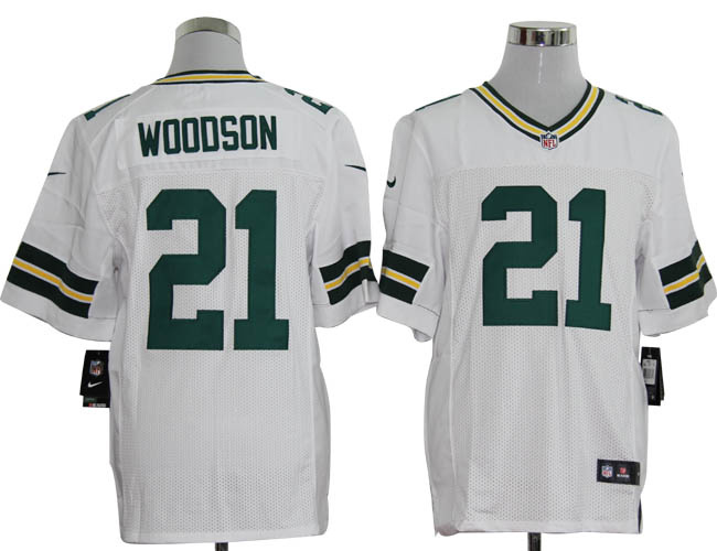 Size 60 4XL-Charles Woodson Green Bay Packers #21 White Stitched Nike Elite NFL Jerseys