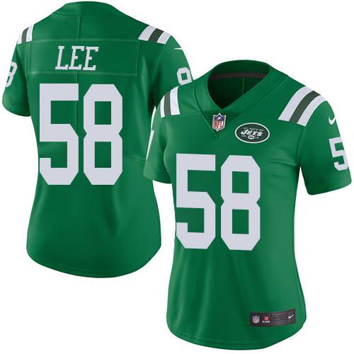 Women's Nike Jets #58 Darron Lee Green Stitched NFL Limited Rush Jersey