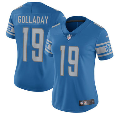 Women's Nike Detroit Lions #19 Kenny Golladay Light Blue Team Color Stitched NFL Vapor Untouchable Limited Jersey