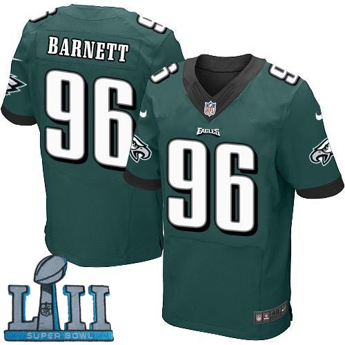 Nike Philadelphia Eagles #96 Derek Barnett Green 2018 Super Bowl LII Elite Jersey