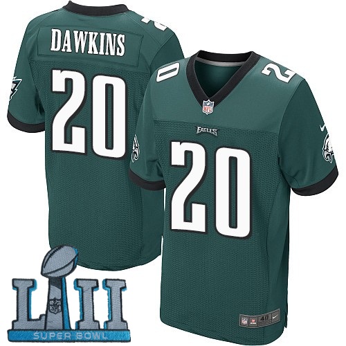 Nike Philadelphia Eagles #20 Brian Dawkins Green 2018 Super Bowl LII Elite Jersey