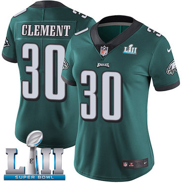 Women's Nike Philadelphia Eagles #30 Corey Clement Midnight Green Team Color Super Bowl LII Stitched NFL Vapor Untouchable Limited Jersey